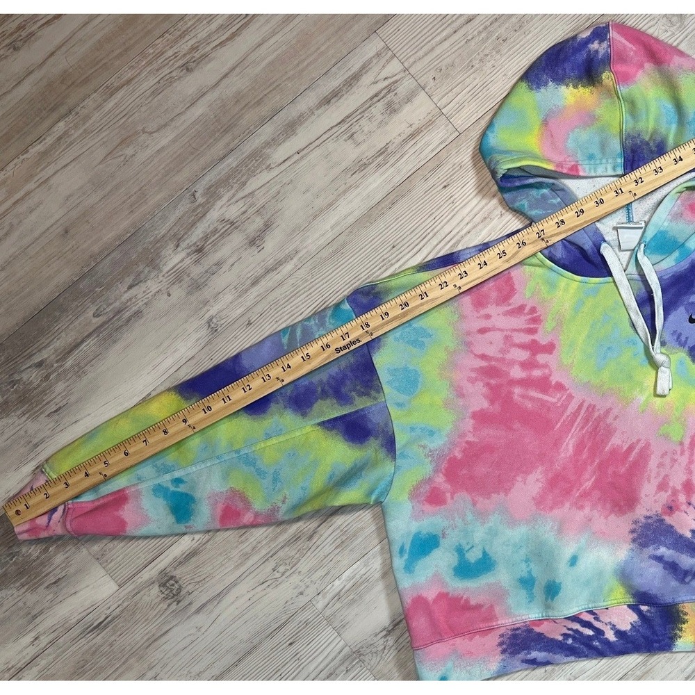Nike Tie-Dye Cropped Hoodie Sweatshirt  Women's‎ Size L Cotton Blend - Picture 5 of 10
